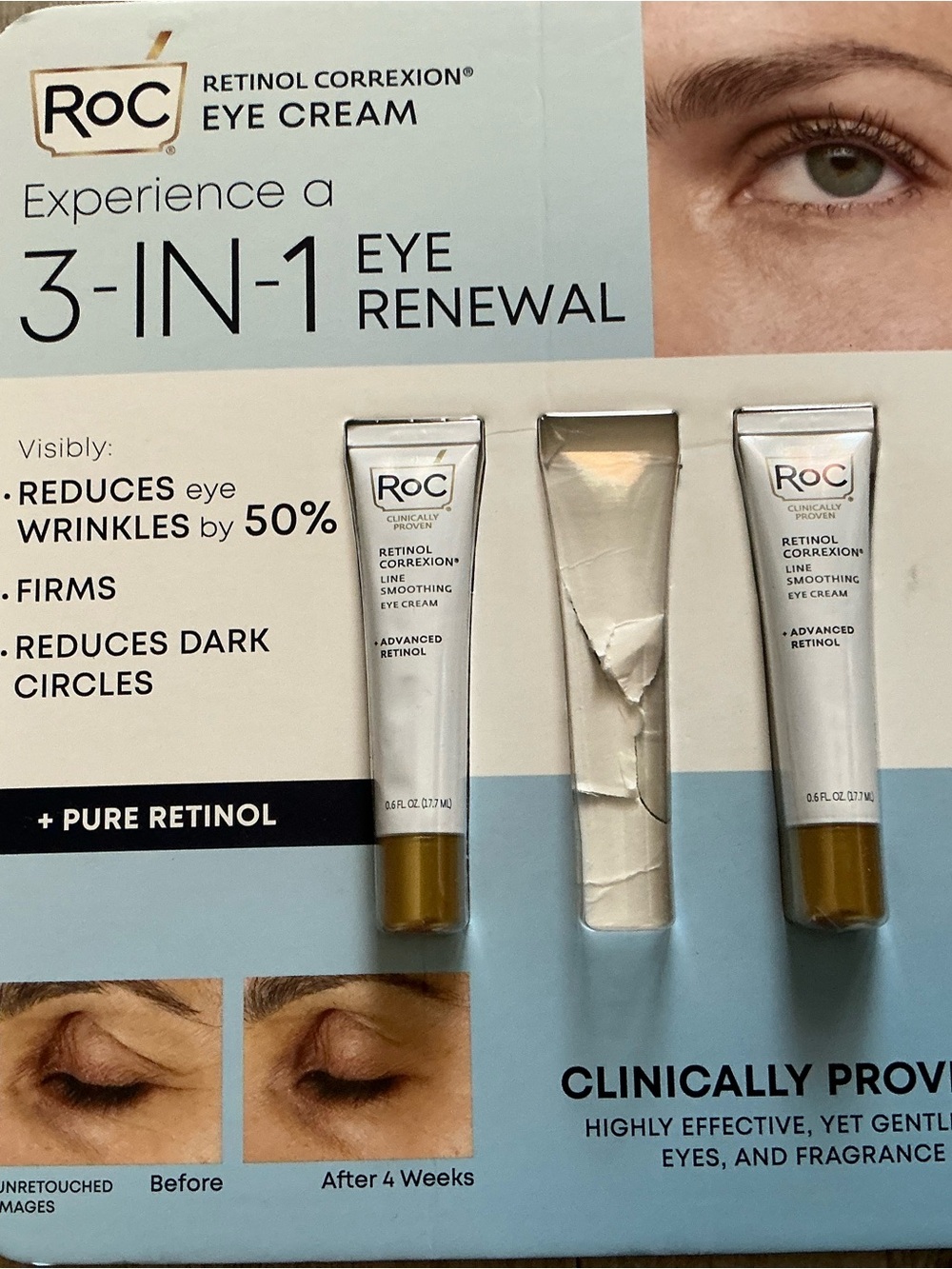 ROC Retinol Correxion 3-in-1 Eye Renewal Cream - White/Gold
